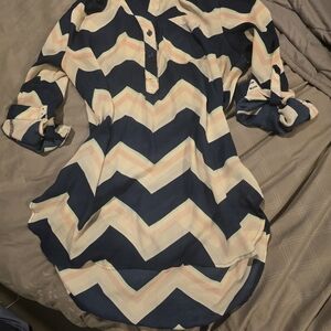 Chevron Patterned Tunic Top